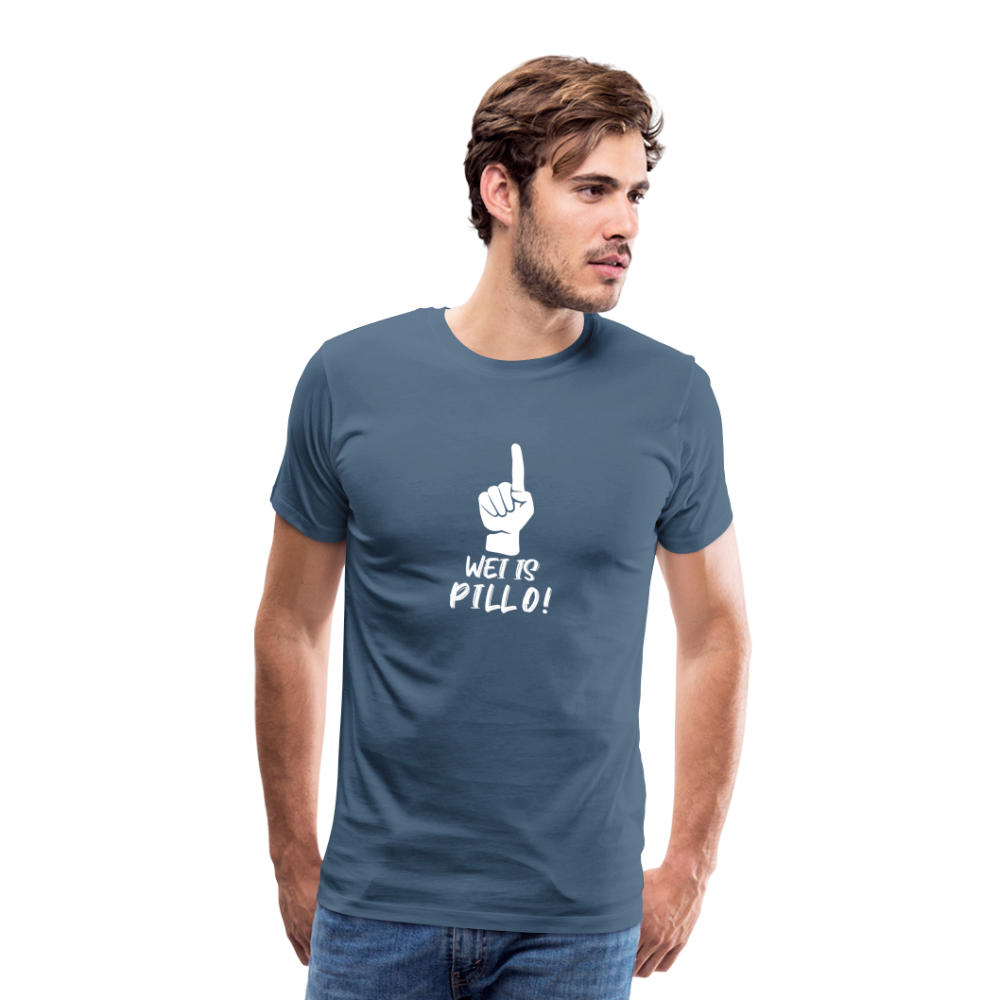 Wei is Pillo Männer Premium T-Shirt - Blaugrau