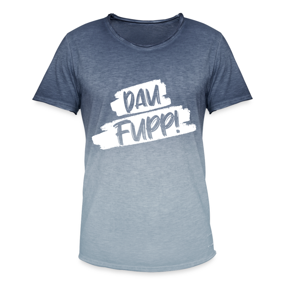 Dau Fupp Männer T-Shirt mit Farbverlauf - Dip Dye Blau
