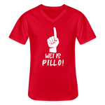 Wei is Pillo-T-Shirt mit V-Ausschnitt - Rot
