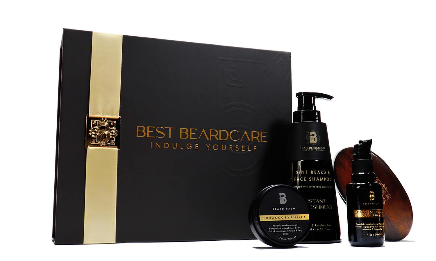Best Beardcare Tobacco & Vanilla Gift Set Beard Grooming Kit With Beard Wax