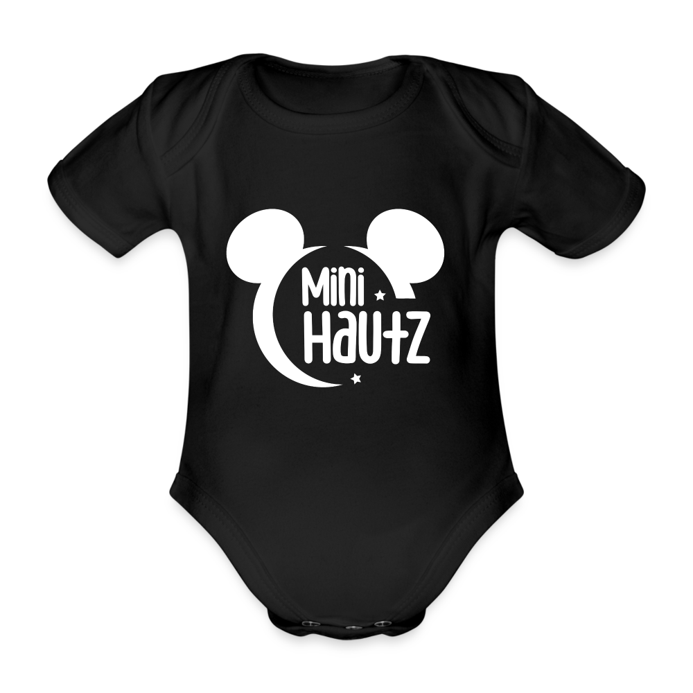 Mini Hautz Baby Bio-Kurzarm-Body - Schwarz