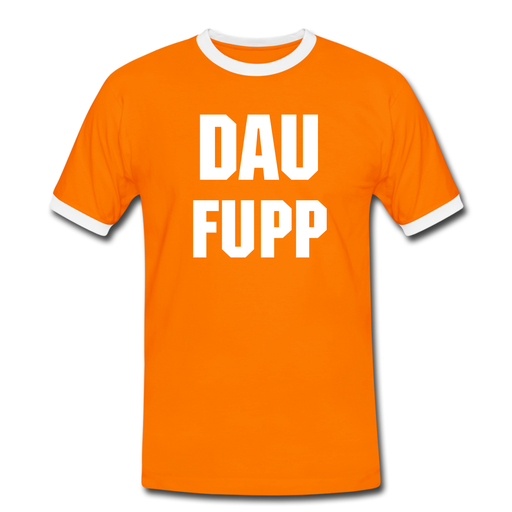 Dau Fupp Kontrast-T-Shirt - Orange/Weiß
