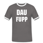 Dau Fupp Kontrast-T-Shirt - Dunkelgrau/Weiß