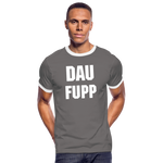 Dau Fupp Kontrast-T-Shirt - Dunkelgrau/Weiß