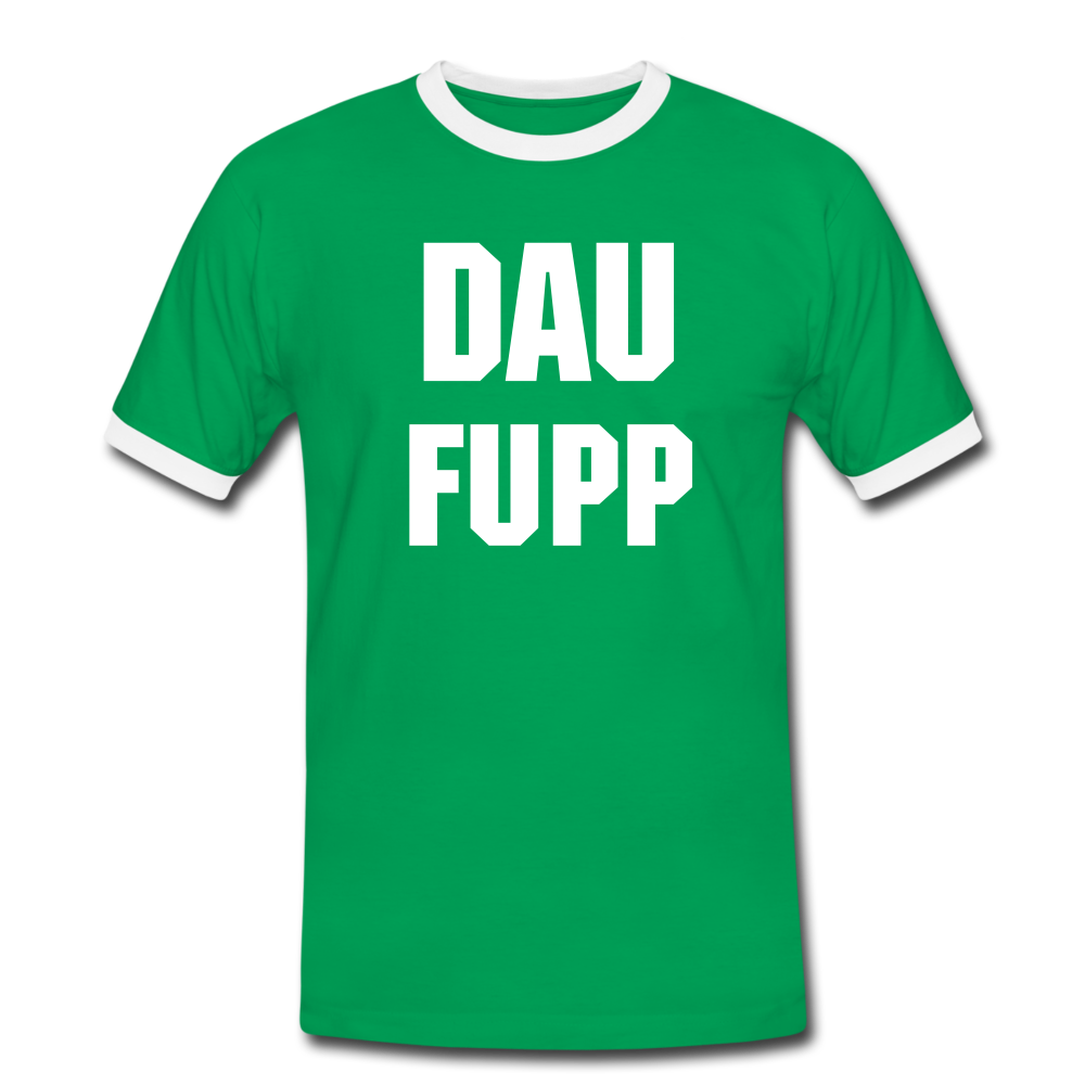 Dau Fupp Kontrast-T-Shirt - Kelly Green/Weiß