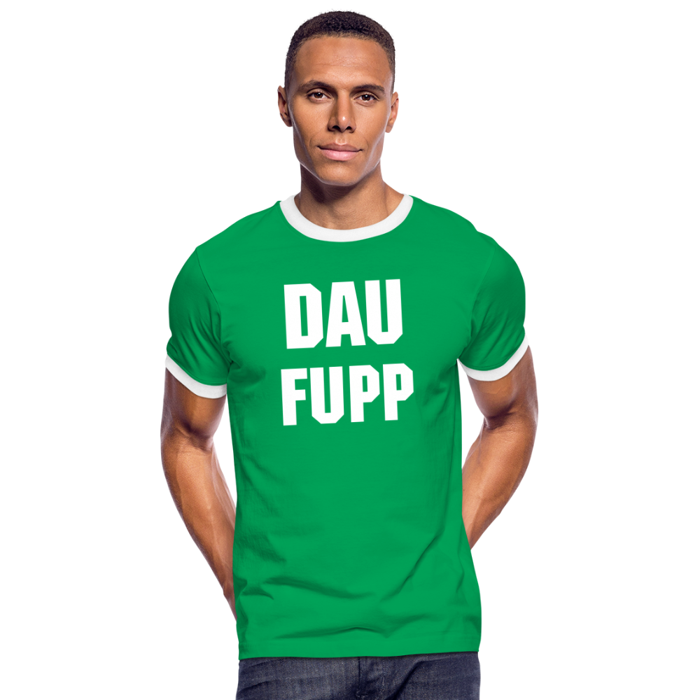 Dau Fupp Kontrast-T-Shirt - Kelly Green/Weiß
