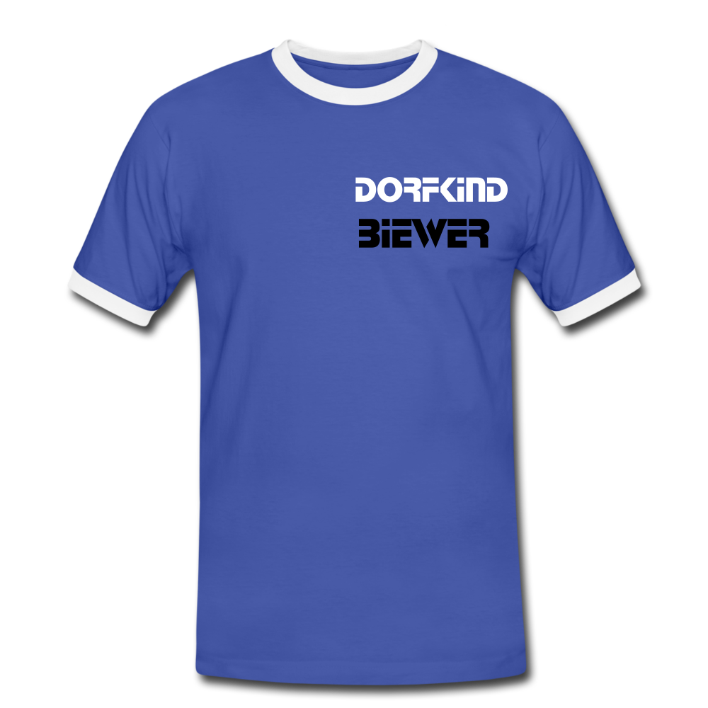 Dorfkind Biewer Kontrast-T-Shirt - Blau/Weiß