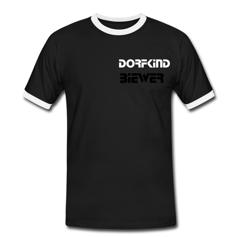 Dorfkind Biewer Kontrast-T-Shirt - Schwarz/Weiß