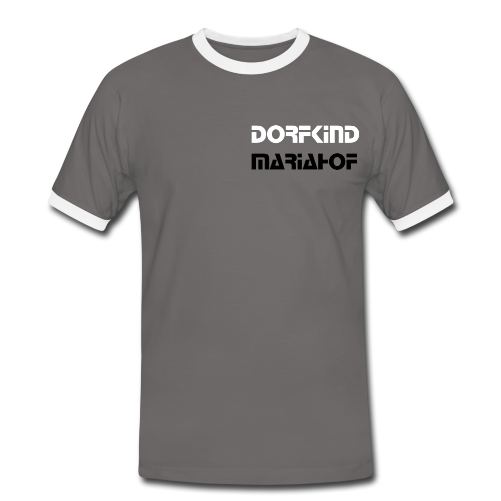 Dorfkind Mariahof Kontrast-T-Shirt - Dunkelgrau/Weiß