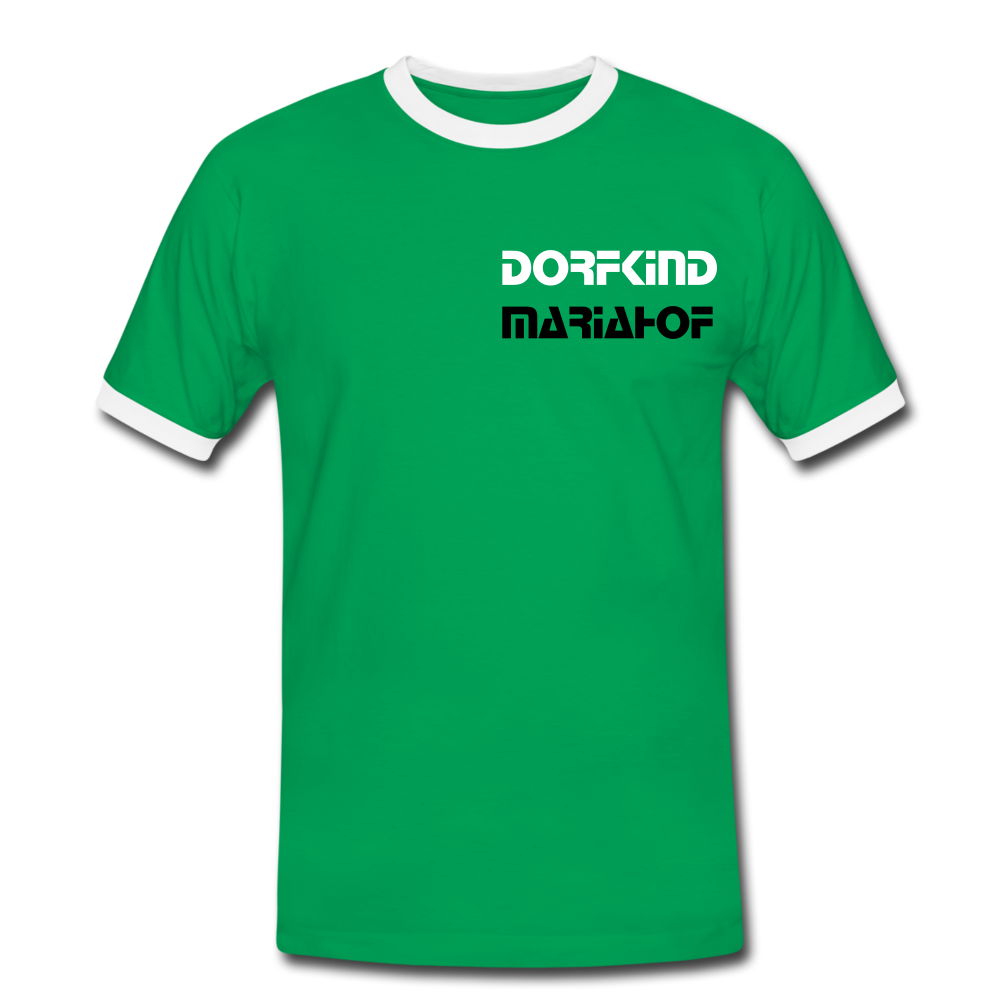 Dorfkind Mariahof Kontrast-T-Shirt - Kelly Green/Weiß