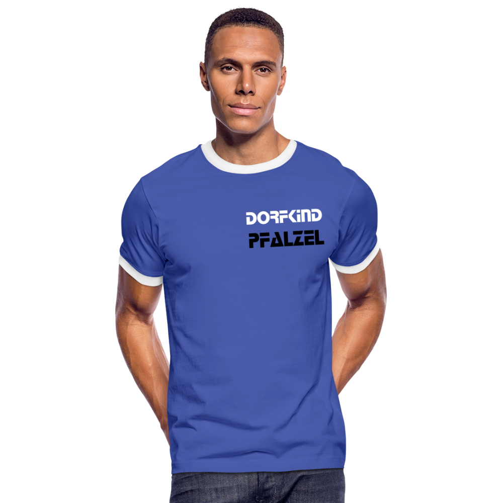 Dorfkind Pfalzel Kontrast-T-Shirt - Blau/Weiß
