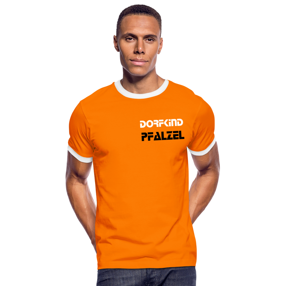 Dorfkind Pfalzel Kontrast-T-Shirt - Orange/Weiß