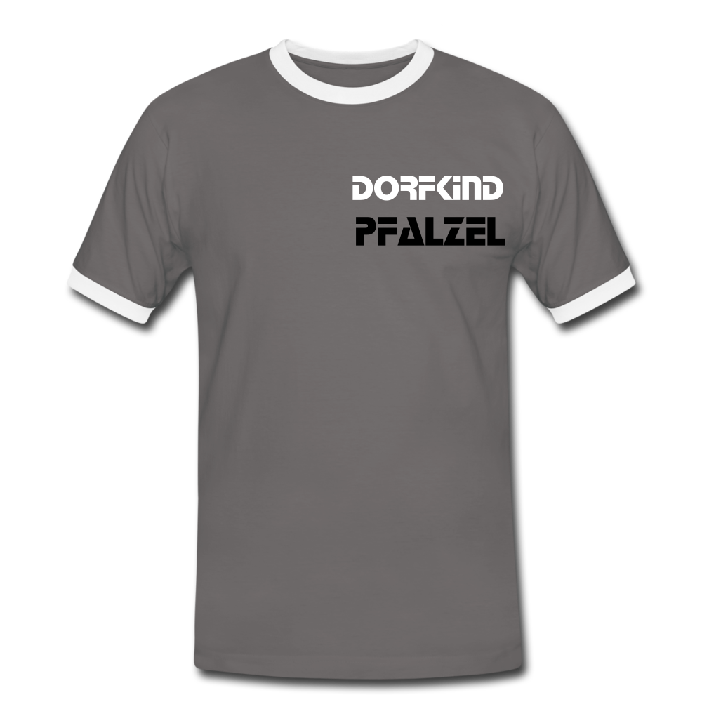 Dorfkind Pfalzel Kontrast-T-Shirt - Dunkelgrau/Weiß