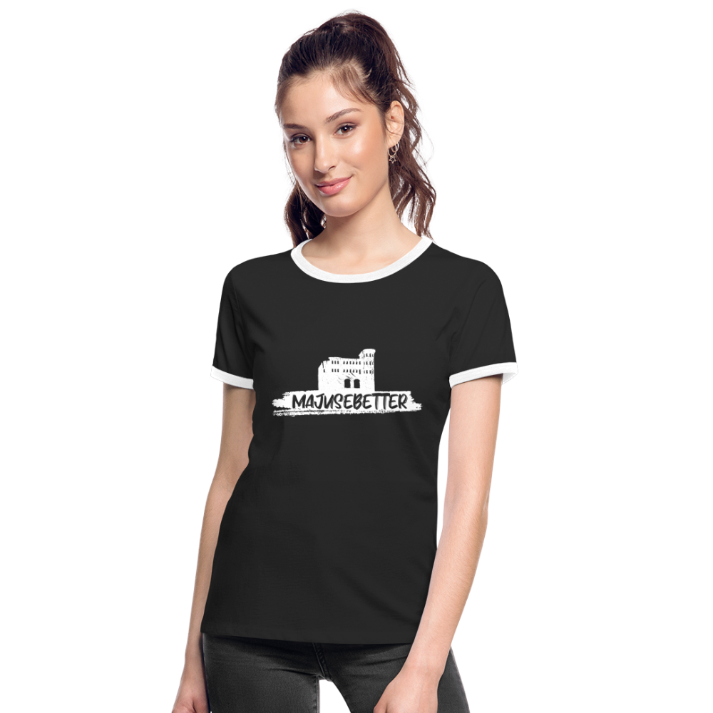 Majusebetter Frauen Kontrast-T-Shirt - Schwarz/Weiß
