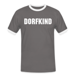 Dorfkind Männer Kontrast-T-Shirt - Dunkelgrau/Weiß