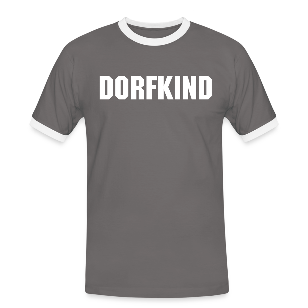 Dorfkind Männer Kontrast-T-Shirt - Dunkelgrau/Weiß