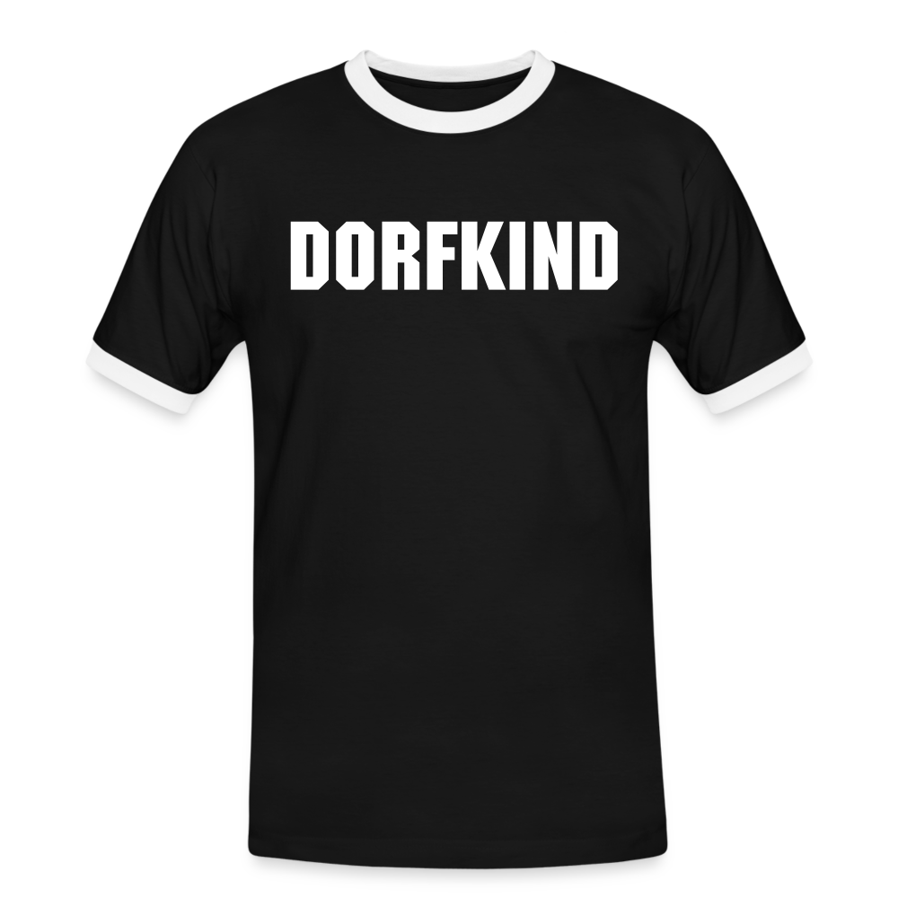 Dorfkind Männer Kontrast-T-Shirt - Schwarz/Weiß