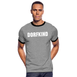 Dorfkind Männer Kontrast-T-Shirt - Grau meliert/Schwarz
