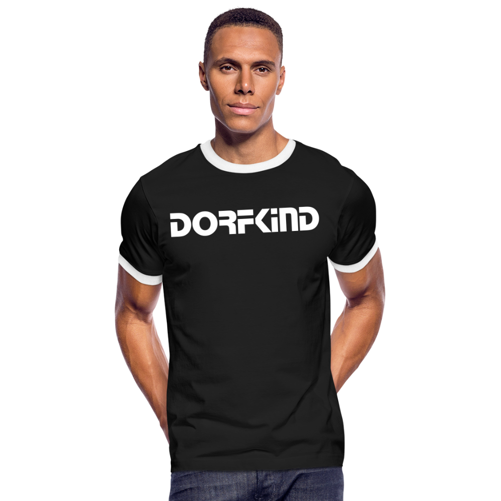Dorfkind Männer Kontrast-T-Shirt - Schwarz/Weiß