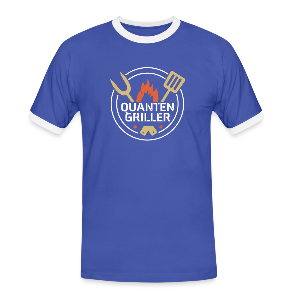Quanten Griller Männer Kontrast-T-Shirt - Blau/Weiß