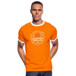 Quanten Griller Männer Kontrast-T-Shirt - Orange/Weiß