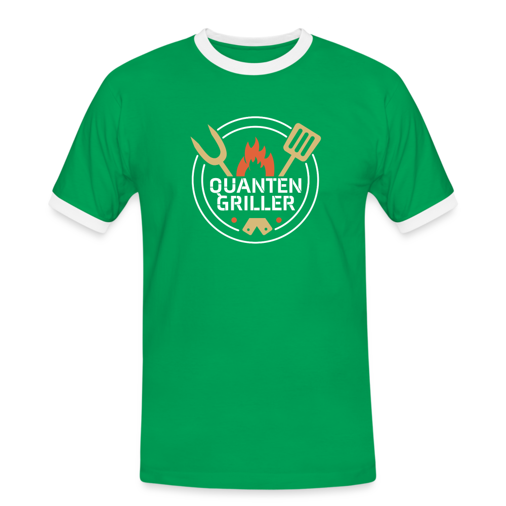 Quanten Griller Männer Kontrast-T-Shirt - Kelly Green/Weiß