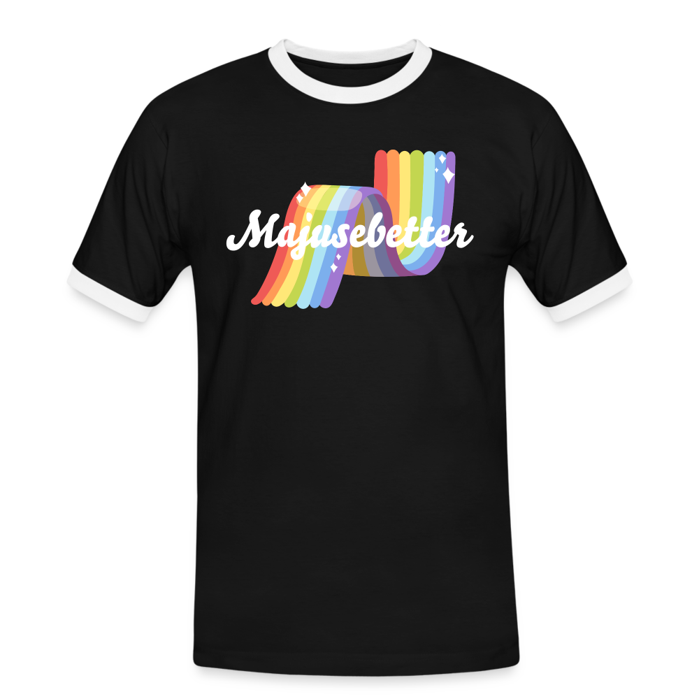 Pride Männer Kontrast-T-Shirt - Schwarz/Weiß