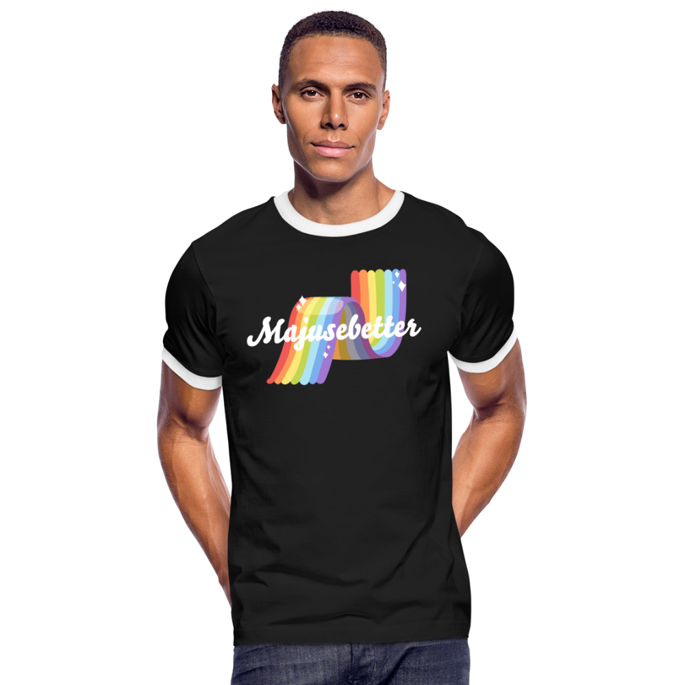 Pride Männer Kontrast-T-Shirt - Schwarz/Weiß
