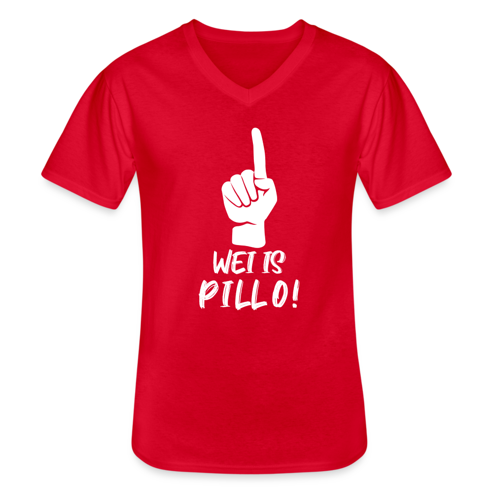 Wei is Pillo-T-Shirt mit V-Ausschnitt - Rot