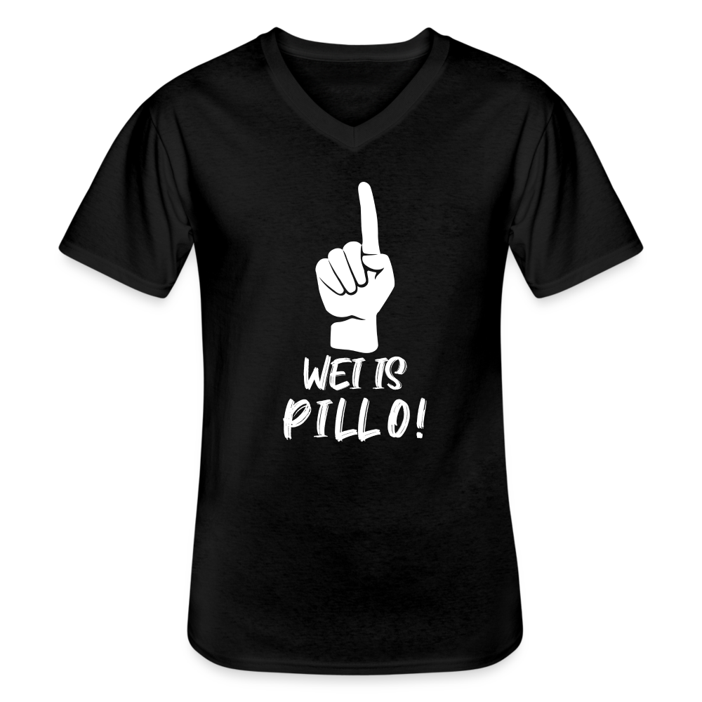 Wei is Pillo-T-Shirt mit V-Ausschnitt - Schwarz