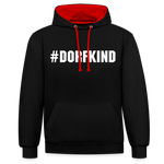 Dorfkind Kontrast-Hoodie - Schwarz/Rot