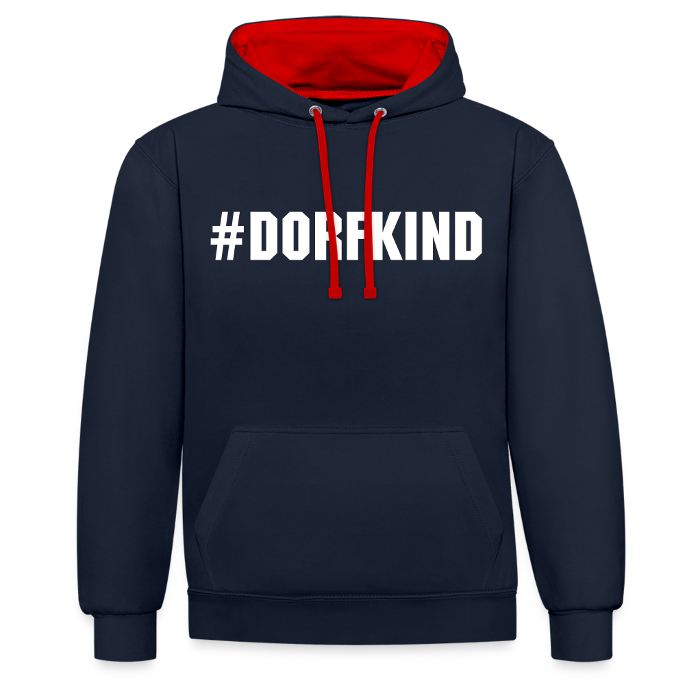 Dorfkind Kontrast-Hoodie - Navy/Rot