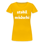 Stabil Mädschi Frauen Premium T-Shirt - Sonnengelb