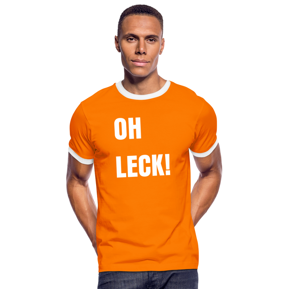 Oh Leck! Männer Kontrast-T-Shirt - Orange/Weiß