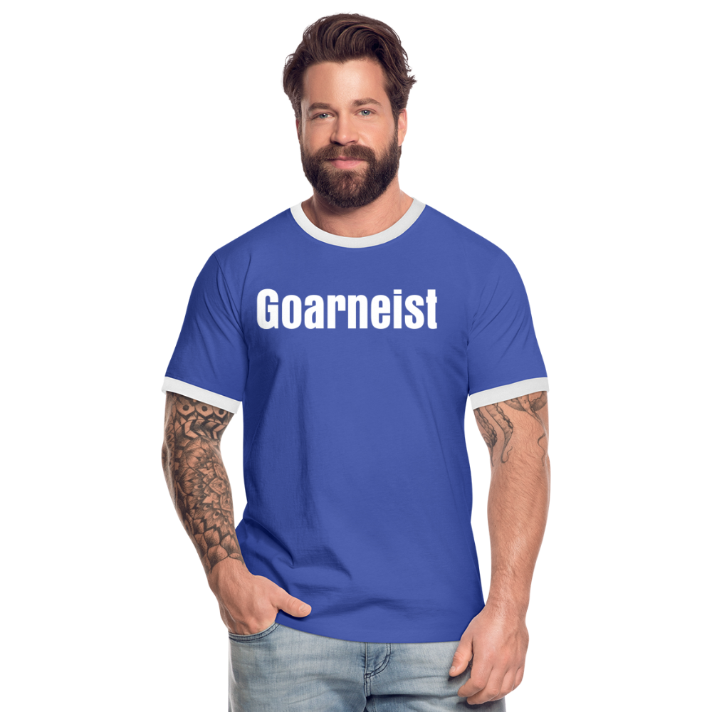 Goarneist Männer Kontrast-T-Shirt - Blau/Weiß