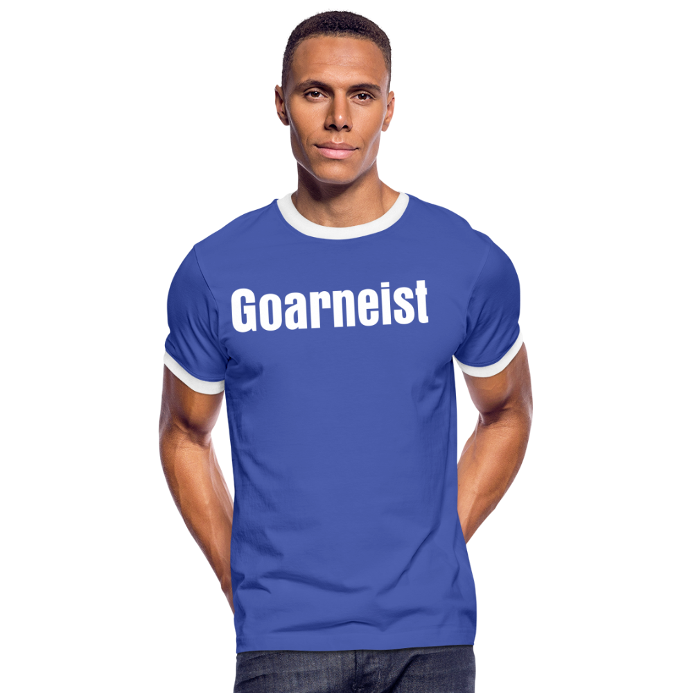 Goarneist Männer Kontrast-T-Shirt - Blau/Weiß