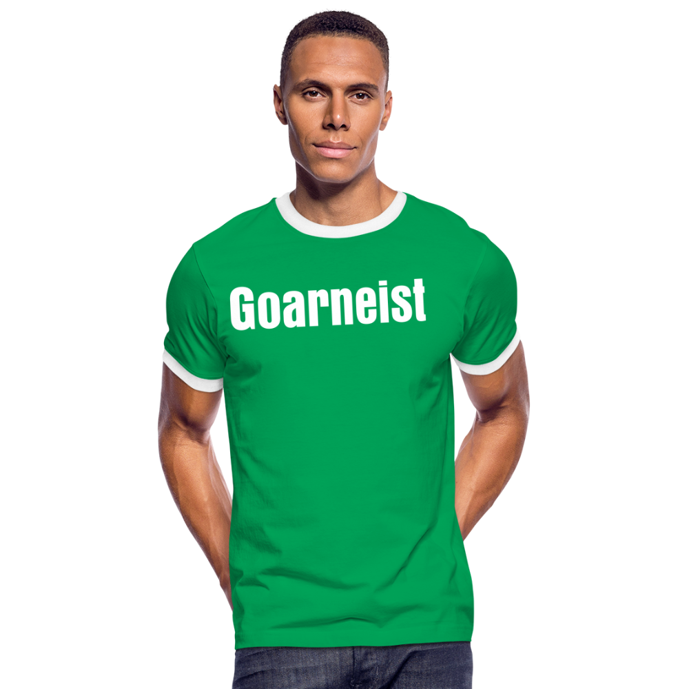 Goarneist Männer Kontrast-T-Shirt - Kelly Green/Weiß
