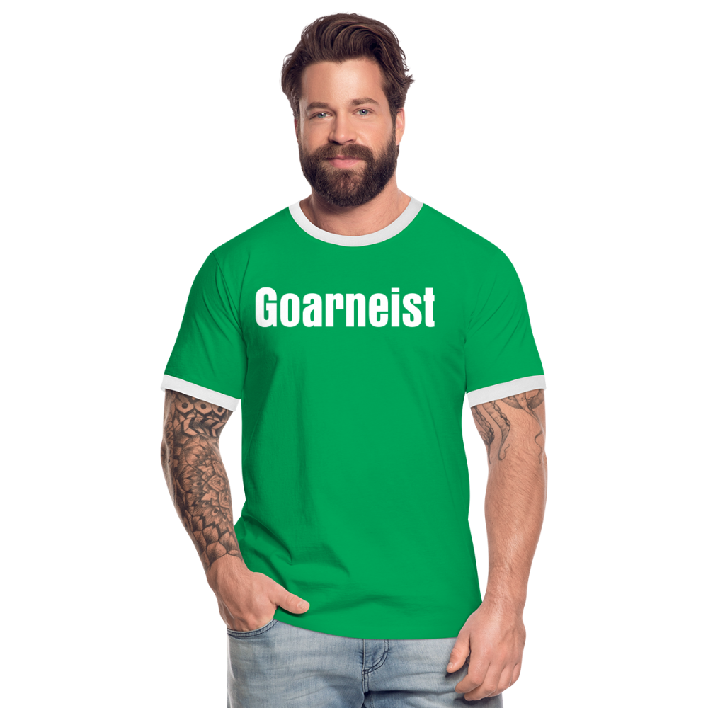 Goarneist Männer Kontrast-T-Shirt - Kelly Green/Weiß