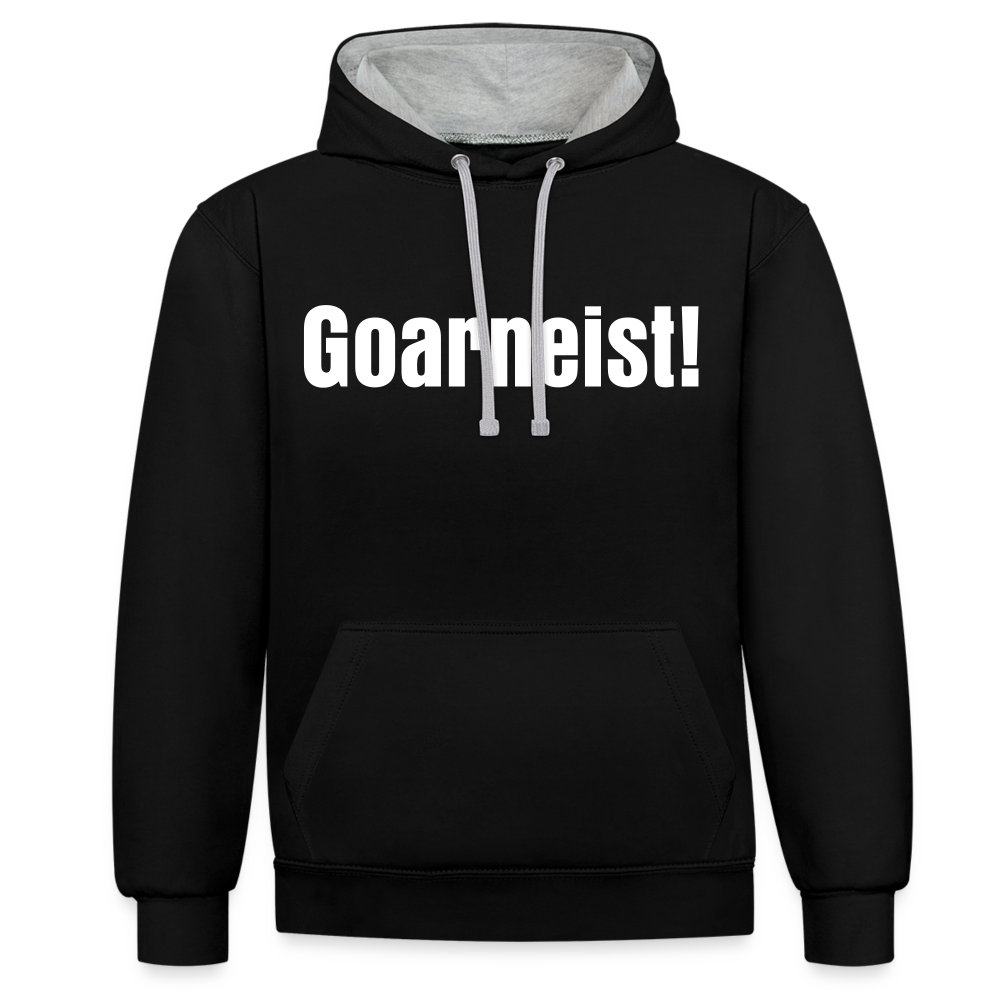 Goarneist! Kontrast-Hoodie - Schwarz/Grau meliert