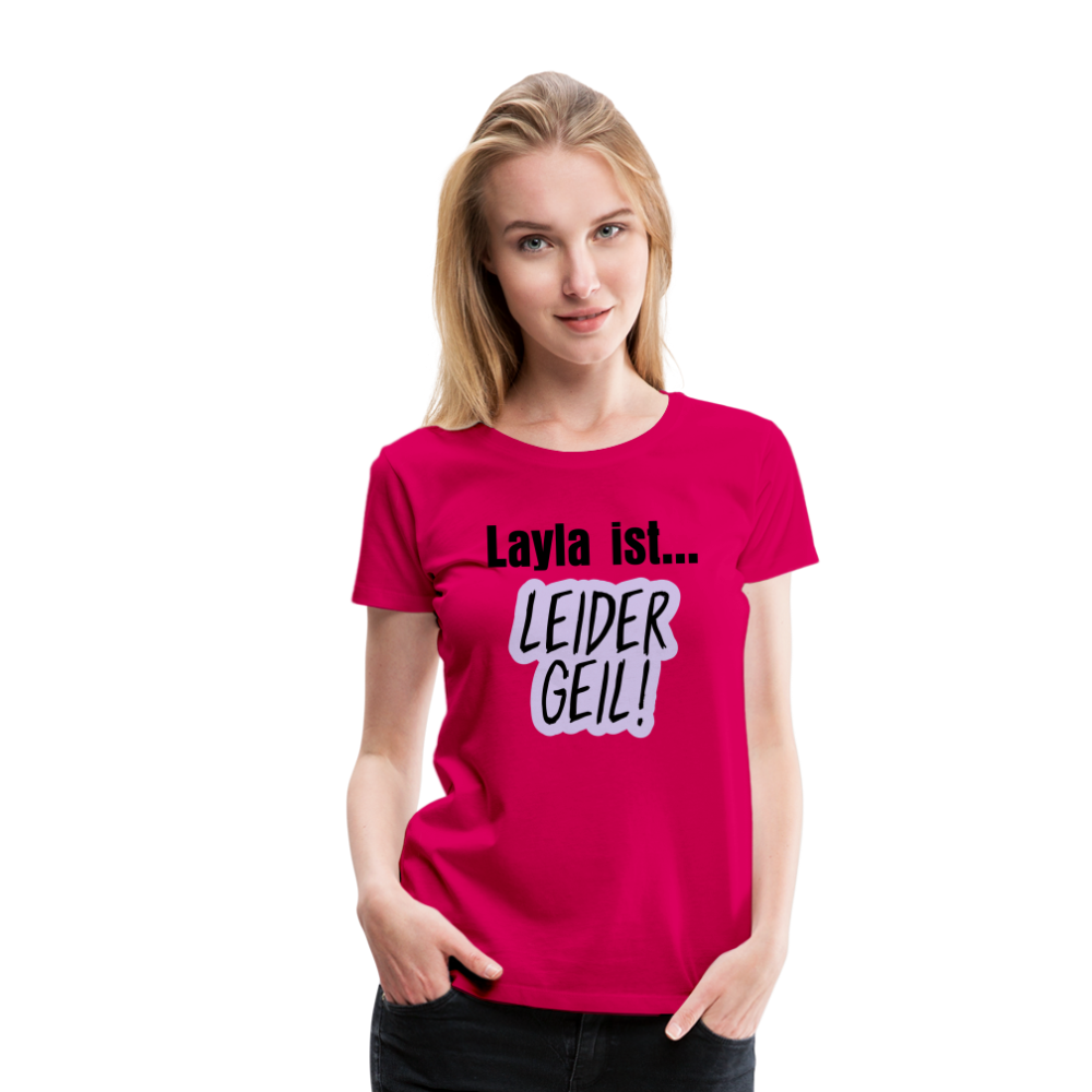 Layla Frauen Premium T-Shirt - dunkles Pink