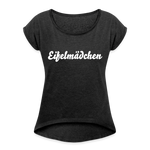 Eifelmädchen Frauen T-Shirt mit gerollten Ärmeln - Schwarz meliert
