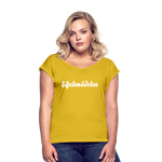 Eifelmädchen Frauen T-Shirt mit gerollten Ärmeln - Senfgelb