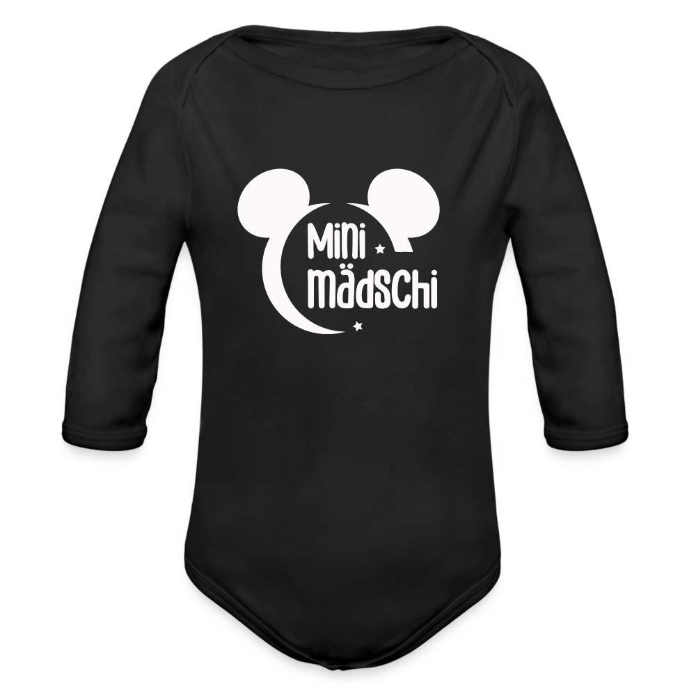 Mini Mädschi Baby Bio-Langarm-Body - Schwarz