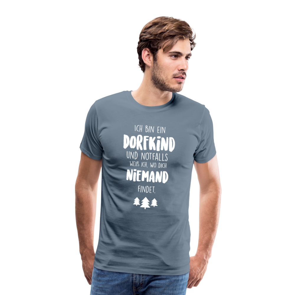 Dorfkind Motiv Männer Premium T-Shirt - Blaugrau