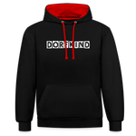 Dorfkind Kontrast-Hoodie - Schwarz/Rot