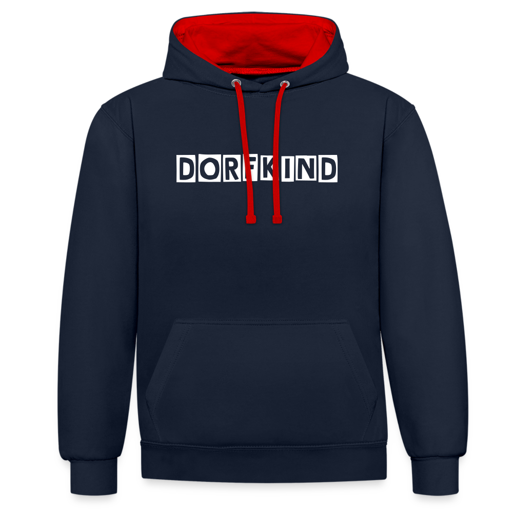 Dorfkind Kontrast-Hoodie - Navy/Rot