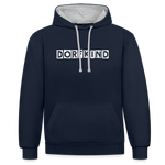 Dorfkind Kontrast-Hoodie - Navy/Grau meliert