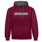 Dorfkind Kontrast-Hoodie - Weinrot/Anthrazit