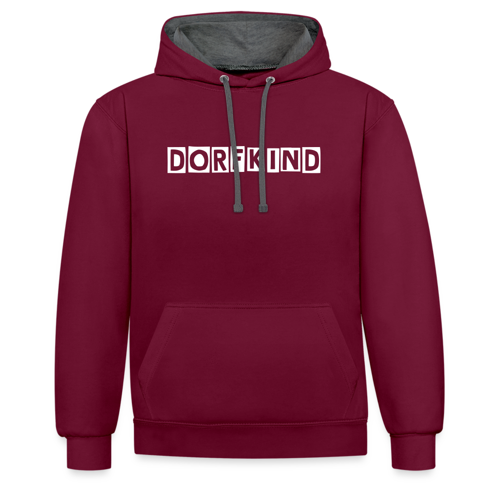 Dorfkind Kontrast-Hoodie - Weinrot/Anthrazit