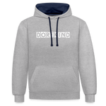 Dorfkind Kontrast-Hoodie - Grau meliert/Navy